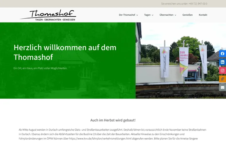 Thomashof homepage