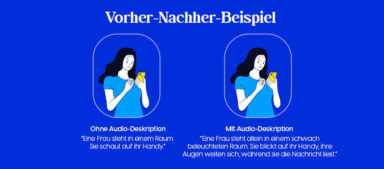 Beispiele für Audiodeskription vorher und nachher