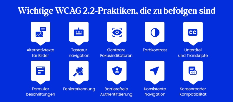 Wichtige WCAG 2.2-Praktiken, die zu befolgen sind